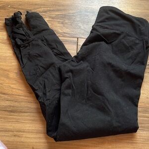 Black Leggings with Side Tie Detail